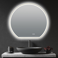 Miroir LED rond moderne à lumière jaune Tunnel