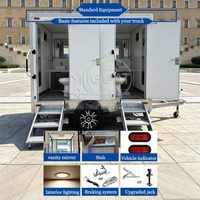 Promotion : Remorque WC Mobile 2 Postes à Essieu Unique avec Lavabo et Miroir pour Événements Extérieurs et Chantiers