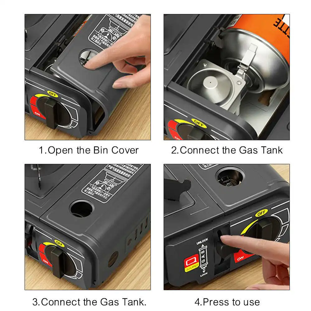 Kingpool Portable Outdoor Trip Furnace Cassette Stove Hiking Tourist Suitcase Butane Propane Stoves Camping Gas Stove with Case