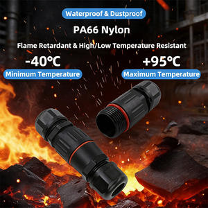 Connecteur <span class=keywords><strong>de</strong></span> câble étanche IP68 mini 2 ou 3 broches avec borne à sertir pour connexions <span class=keywords><strong>de</strong></span> fils 16A 300V Boîtier PA66/Nylon - Product Image 5