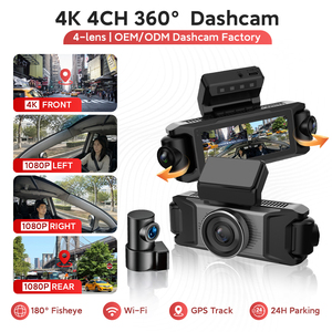 Cámara para Coche 4K 4CH GPS 90 °   Cámaras Laterales Giratorias 180 °   Cámara para Auto Delantera y Trasera 4k WiFi, DVR para Auto, Monitor de Estacionamiento, Cámara para Tablero de Auto - Product Image 1