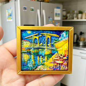 Magnets de réfrigérateur de style européen avec des chefs-<span class=keywords><strong>d</strong></span>'œuvre mondialement connus de <span class=keywords><strong>Van</strong></span> <span class=keywords><strong>Gogh</strong></span>, <span class=keywords><strong>d</strong></span>écoration créative pour la maison, souvenirs de voyage magnétiques - Product Image 3