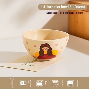 2025 nouveauté maison vaisselle ensemble mignon bols de riz en céramique pour un bols jetables colorés pour pendaison de crémaillère nouvel an cadeau - Product Image 6