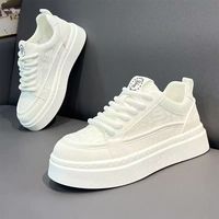 Chaussures de sport décontractées pour hommes, respirantes, en maille blanche, à lacets, avec semelle épaisse, pour l'été – Meilleures ventes, haute qualité