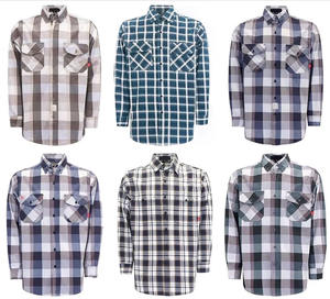 Camisa a cuadros ignífuga FR Clothing CAT2 de 7.5 oz con botones a presión y mangas de algodón FR para soldadura - Product Image 6