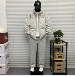 Giacca Puffer <span class=keywords><strong>Senza</strong></span> <span class=keywords><strong>Cappuccio</strong></span> con Bordi in Maglia per <span class=keywords><strong>Uomo</strong></span>, Cappotto Invernale Oversize Stile Bomber con Collo Alto per Adolescenti - Product Image 6