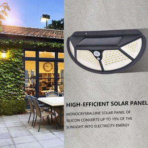 Solar Wall <b>Light</b> 102 <b>LEDs</b> Four Sided Illumination Human Body <b>Sensor</b> Waterproof Courtyard <b>Light</b> - Product Image 4