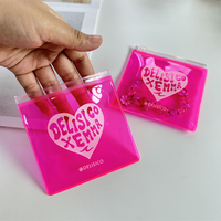 Bolsa de Plástico Transparente Rosa Personalizada con Cierre, Bolsa Pequeña con Cierre Hermético y Logotipo para Empacar Joyas y Aretes