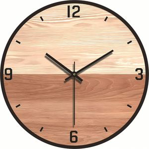 Wholesale Art Style Wooden Wall Creative Wood Grain Round <b>Clock</b> Ideal Housewarming Gift for Living Room Gallery - Product Image 4
