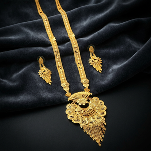 Wholesale 14K 18K 24K Micron Gold Traditional Floral Design Jewelry Set Fashion Long Jewelry Set Micron Forming Long Necklaces - Product Image 1