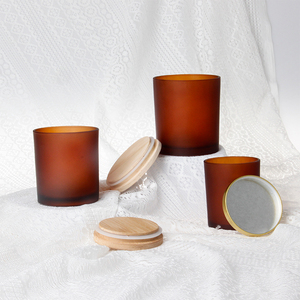 3oz 4oz 6oz 8oz 10oz 12oz 14oz 15oz 16oz bocaux à bougie en <span class=keywords><strong>verre</strong></span> à fond droit avec couvercle en bois - Product Image 1