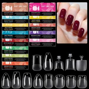 Puntas de Nait profesionales de alta calidad, 600 Uds., puntas de <span class=keywords><strong>uñas</strong></span> de almendra de larga duración, Gel suave, cubierta completa, puntas de gelatina acrílica - Product Image 3