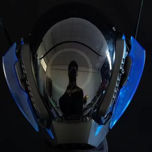 Máscara LED futurista de fiesta con luces ciberpunk brillantes que se transforma en máscara de Halloween para juegos de rol - Product Image 4