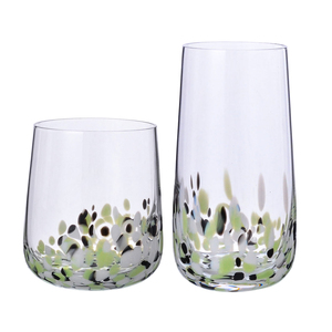 Verres à eau en verre vert à pois mexicains Samyo, lavables au <span class=keywords><strong>lave</strong></span>-<span class=keywords><strong>vaisselle</strong></span>, verres à boire en cristal pour l'eau, le jus, les cocktails - Product Image 1