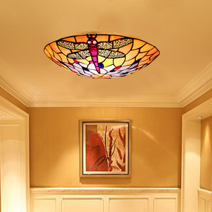 Lámpara de Vitral Estilo Europeo con Libélula para Dormitorio, Sala de Estar, Bar, Venta Directa de Fábrica, Lámpara Decorativa de Techo - Product Image 3