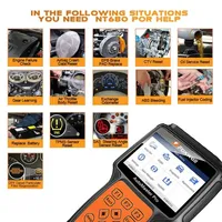 Foxwell NT680 Plus Outils de diagnostic de scanner automobile pour tous les systèmes avec réinitialisation de l'ampoule de l'huile/du service + fonctions EPB Scanner automobile Obd2
