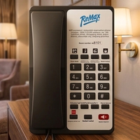Téléphone fixe filaire pour hôtel avec numérotation rapide et façade personnalisable, idéal pour les projets hôteliers