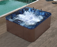 Spa de nage extérieur intelligent en acrylique avec système Balboa pour 6 personnes, baignoire de fête avec jacuzzier, spa à tube chaud vortex de massage