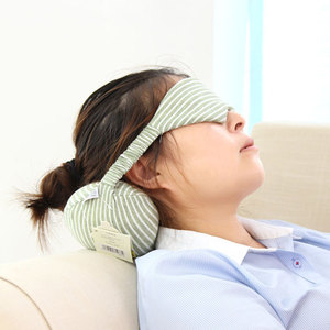 หน้ากากปิดตาแบบ<span class=keywords><strong>2</strong></span> in 1หมอนรองคอแบบพกพานุ่มสำหรับเดินทางเดินทางหน้ากากบังแดด - Product Image 4