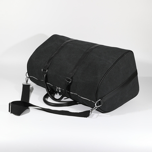 Sac fourre-tout de sport en toile imperméable unisexe sac de sport avec fermeture éclair style américain dur à cuire à la mode tissu suspendu week-end voyage - Product Image 4