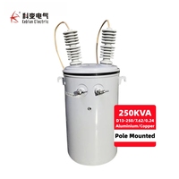 Transformateur monophasé monté sur poteau, hermétique, rempli d'huile, 25 kVA, 50 kVA, 75 kVA, 100 kVA, fréquence 50/60 Hz, réservoir cylindrique