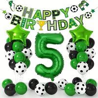 Kit de guirlande de ballons d'anniversaire sur le thème du football, ballons en forme de trophée et de chiffres pour la décoration de fête d'anniversaire sportive pour enfants
