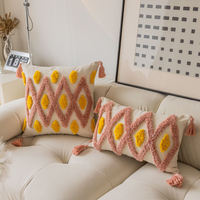 Housses de coussin carrées en coton tissé et tufté Innermor pour canapé et coussins décoratifs - Usage domestique et hôtelier