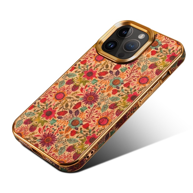Electroplated Shockproof case Back Cover for iPhone 16 Pro/16 Promax/15 Plus Flower Design