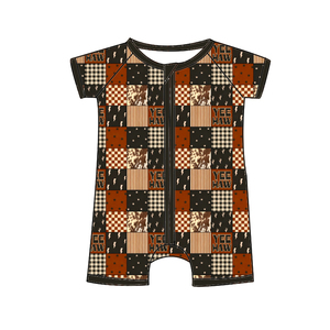 Piyama Bayi Bambu Cetak Kartun Kustom Grosir, Romper Bayi Bambu Kustom, Kotak Misteri, Celana Pendek Bambu Zippy - Product Image 3