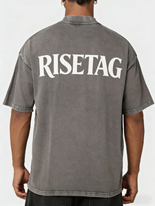 LTD-MT1056 Fournisseur de vêtements streetwear, impression personnalisée, broderie, t-shirts vintage délavés à l'acide, t-shirts à col montant <span class=keywords><strong>pour</strong></span> hommes - Product Image 2