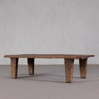 Table basse sculptée à la main avec finition antique, table basse en bois massif de style chinois pour salon