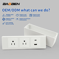 BAOBEN Desktop-Einbausteckdose - Britischer und Amerikanischer Standard Mehrfachstecker Eingebaute Möbel-USB-Steckdosenleiste