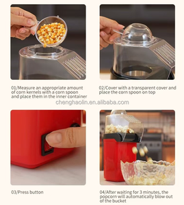 Máquina de Palomitas de Maíz de Aire Caliente, 1200W, Eléctrica, <span class=keywords><strong>Sin</strong></span> <span class=keywords><strong>Aceite</strong></span>, Saludable, para el Hogar y la Cocina - Product Image 6