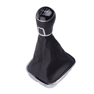 Volkswagen Polo Manual Transmission Gear <b>Shift</b> <b>Knob</b> Black Leather 5 Speed 6 Speed Classic Style - Product Image 1