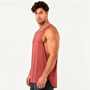 Camiseta Deportiva de Tirantes para Hombre al por Mayor, Cuello Redondo Rojo, Camisetas de Gimnasio, Chaleco Deportivo con Logotipo Personalizado, Camisetas de Tirantes para Correr para Hombre - Product Image 5