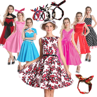 Ecoparty Ladies 1950s Vintage Rockabilly Swing Dress Robe de soirée pour femmes Plus Size Can Custom n'importe quelle couleur