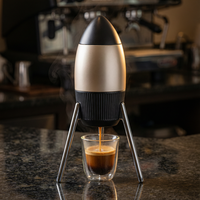 Machine à café portable multifonction 3-en-1 sans fil chauffée Kapachi New Rocket Edition, capsule italienne semi-automatique miniature