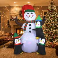 Ensemble gonflable de bonhomme de neige et pingouin de Noël pour décoration de fête en extérieur, modèle gonflable pour ambiance festive