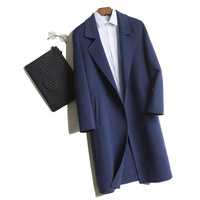 Manteau double face en cachemire pour homme Trench mi-long en laine Manteau décontracté en laine pour homme à la mode