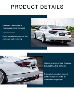 ホンダアコード2018-2022エクステリアアクセサリー用,光沢ブラックディフューザースポイラーリップモディファイドカーボディキット - Product Image 6