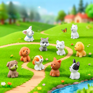 Mini Figura de Perro de Resina, Linda y Creativa, para Micro Paisajes, Simulación de Perro de Dibujos Animados, Accesorios de Decoración DIY - Product Image 1