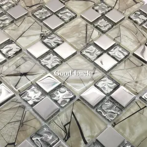 Ubin Kaca Mosaik untuk Dapur Dinding Mosaik Ubin Kristal Kaca Dapur