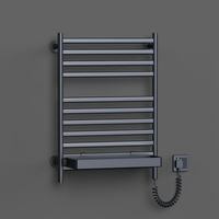 Sèche-serviettes électrique mural pour la maison, porte-serviettes chauffant blanc avec thermostat numérique et panier de rangement pour salle de bain