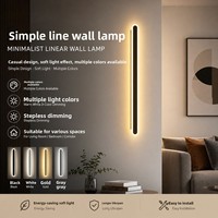 Barre lumineuse LED murale ultra-minimaliste - Design linéaire moderne - Éclairage tricolore réglable ; pour salon, chevet, couloirs