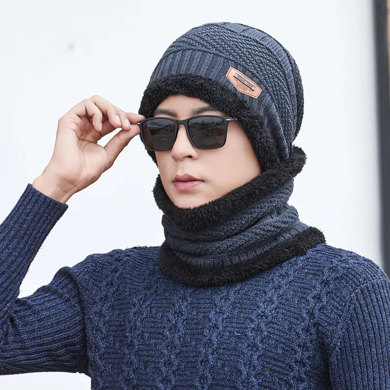 plain beanies warm ski fashion ear muff caps beanie unisex winter knitted hats for men