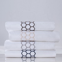 Ensembles de draps de literie à motif de broderie 1000TC de haute qualité pour hôtel