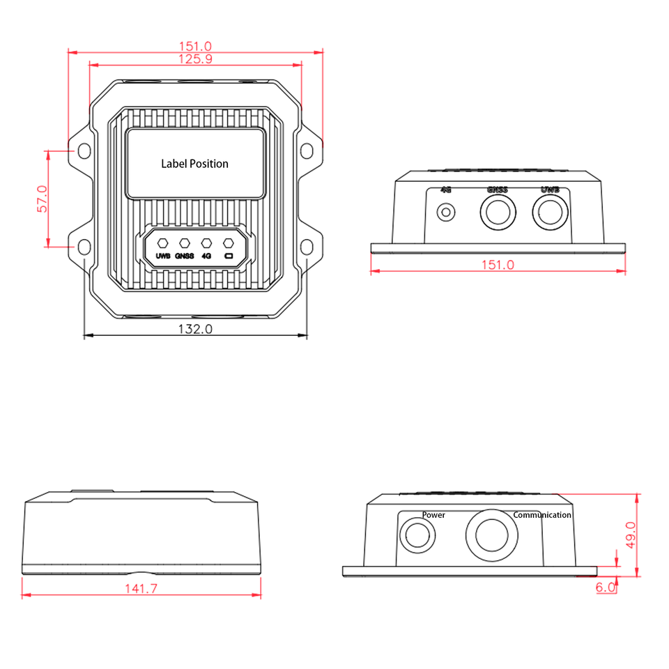 Industrial Wireless Radar Ranging Terminal 3cm High Precision IP67 ...
