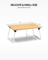 Bureau portable idéal pour enfants, support d'ordinateur portable mini réglable, table de lit pliable verticale en bois pour l'étude