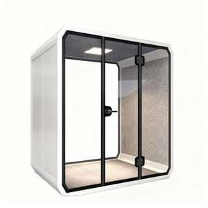 Cabina de Oficina Insonorizada con Marco de Aluminio, Rectangular, Independiente, Diseño Minimalista para Oficina en Casa, Iluminación LED - Product Image 1