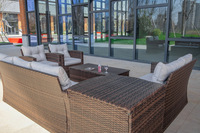 Ensembles de canapé en rotin de patio d'arrière-cour de jardin extérieur de haute qualité ensembles de chaise de Table de meubles en osier à vendre